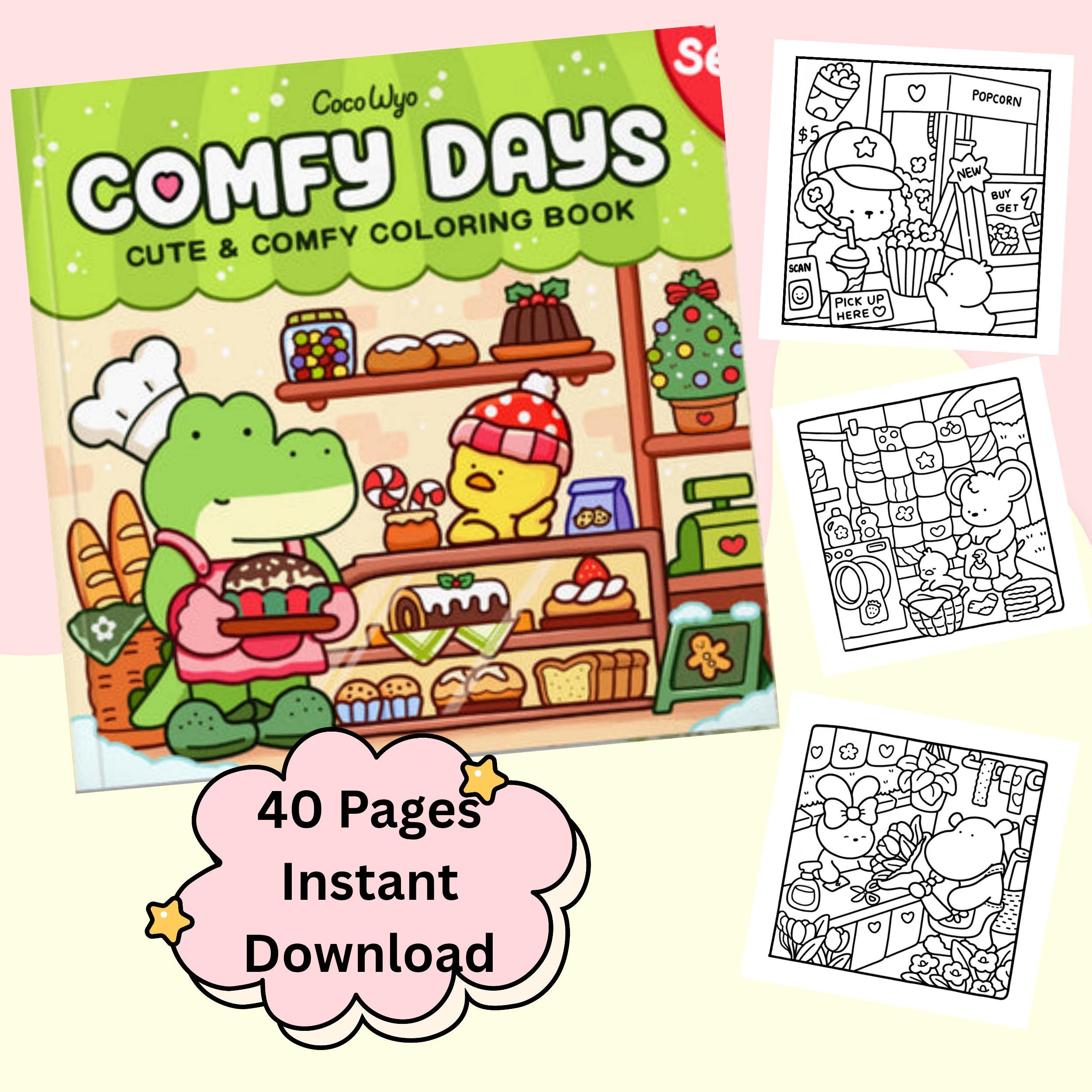 Coco Wyo Días Acogedores Libro para Colorear | Páginas de animales tiernos | Relajación imprimible para todas las edades