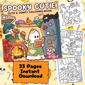 Coco Wyo Spooky Cutie vol 2 Coloring PDF - 33 Pages  | Cute & Cozy Halloween Coloring Pages | Coco Wyo Printable Coloring