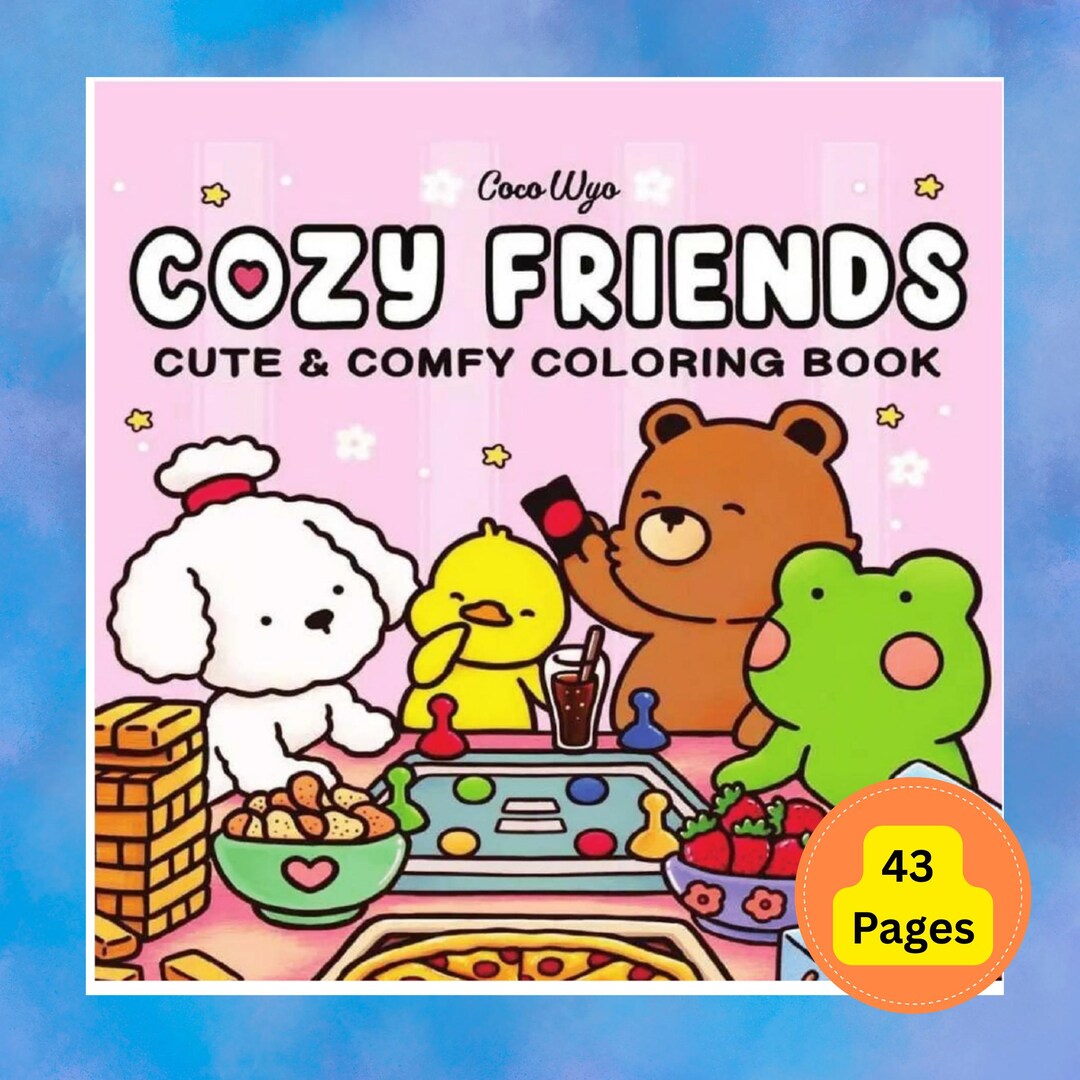 Coco Wyo Cozy Friends Coloring Book - 43 PDF | Digital Printable | Bold ...