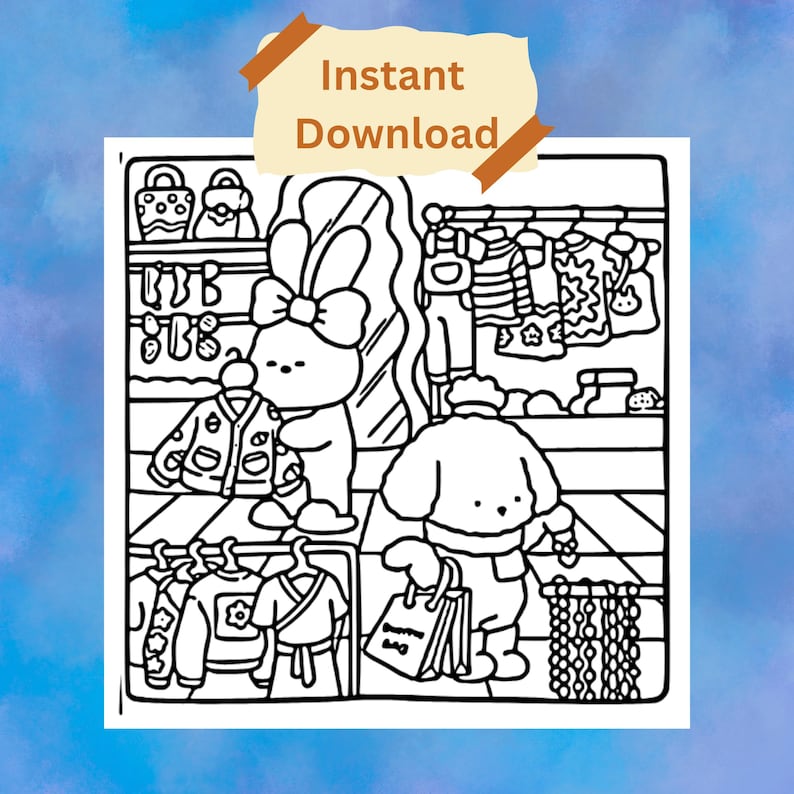 Coco Wyo Cozy Friends Coloring Book - 43 PDF | Digital Printable | Bold ...