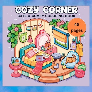 Cozy Corner by Coco Wyo l Coloring Book - 48 PDF| coloring pages | Cute Printable Pages for Relaxing Fun