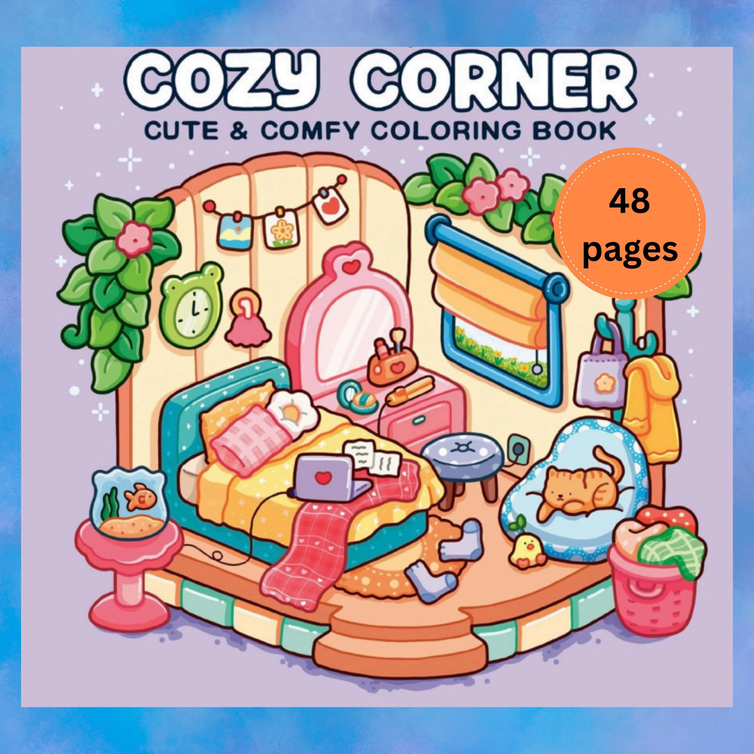 Coco Wyo Cozy Corner Libro para Colorear (48 páginas imprimibles) – Escenas hygge relajantes para aliviar el estrés