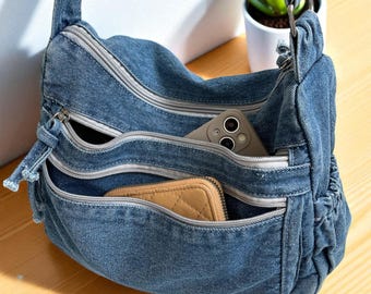 Bolso de hombro vaquero para mujer: bolso de mano informal, bandolera, bolso estilo vaquero