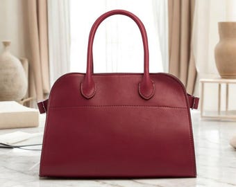 Bolso grande de ante rojo: bolso de hombro retro