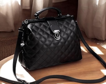 Bolso de médico retro: bolso de hombro de piel sintética de gran capacidad