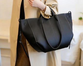 Bolso de mano de cuero de lujo para axilas: bolso de diseño de gran capacidad