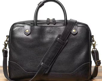 Maletín de piel para hombre – Bolso bandolera de piel de vacuno para portátil