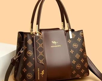 Bolso de hombro grande y cruzado de cuero suave con estampado de moda de lujo para mujer