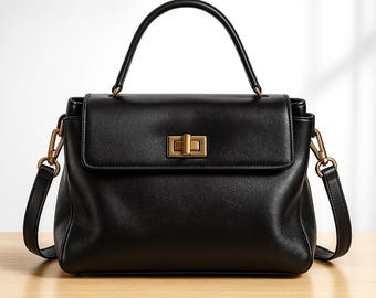 Bolso tote de piel de vacuno auténtica: bandolera convertible