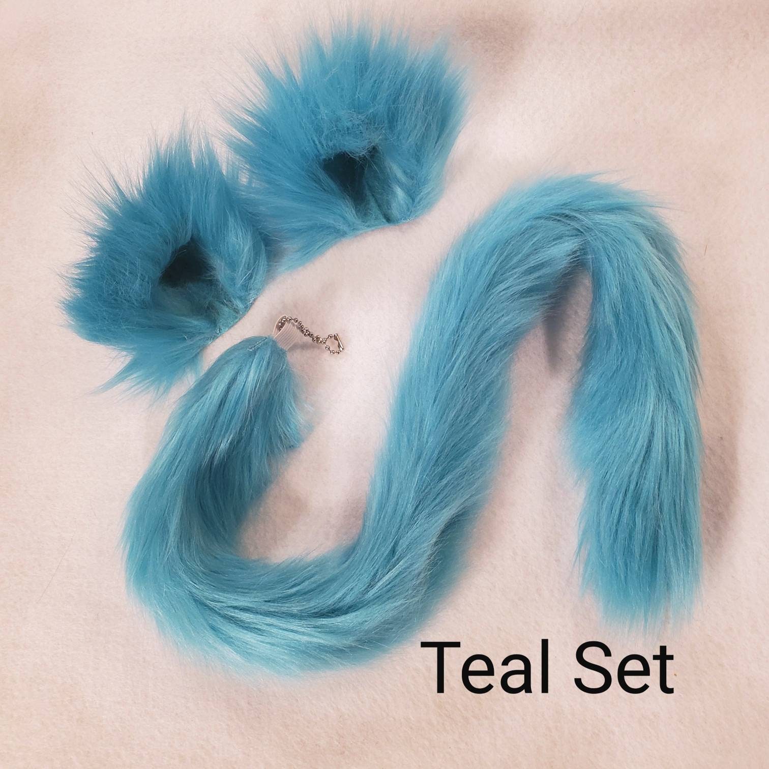 Fuzzy Teal Blue Cat Ears and / or Tail Etsy