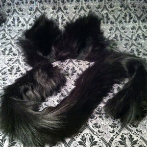 Kitty Cat Ears Clip on / Barrettes / Black Ears / with or without Kitty Cat tail / costume / cosplay / wolf