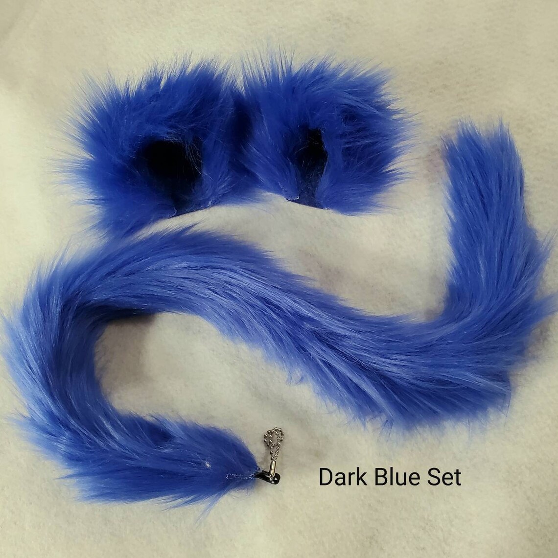 Cat Ears Clip On / Fuzzy Dark Blue or Light Blue Cat Ears / Etsy