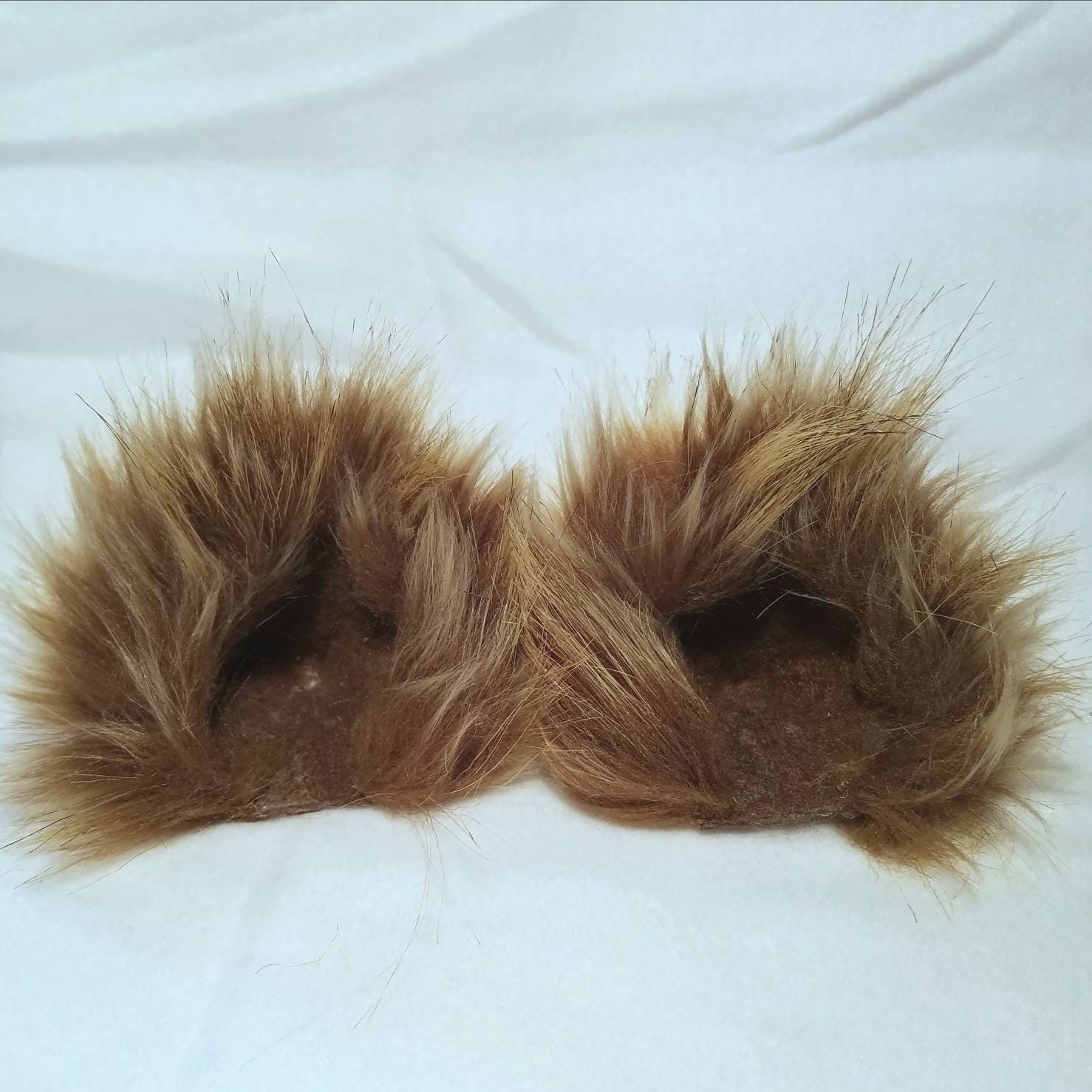 Wolf Brown ears / Brown kitty cat ears / clip on / Barrettes / | Etsy