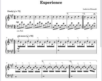 Experience - Ludovico Einaudi - Partition pour piano PDF - Téléchargement numérique instantané