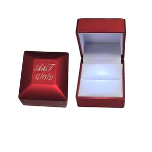 LED Customized Ring Box, Box with light, Name Boxes, Gift box, Laser Engravable Box