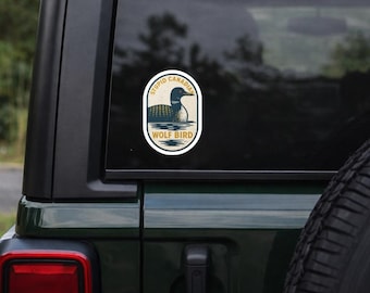 Stomme Canadese wolf vogel vinyl sticker | Verwarmde rivaliteit