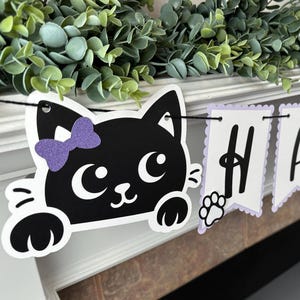 Personalized Cat Happy Birthday Banner, Cat Themed Birthday, Cat Party, Kitty Birthday Banner, Pet Birthday, Animal Birthday Banner