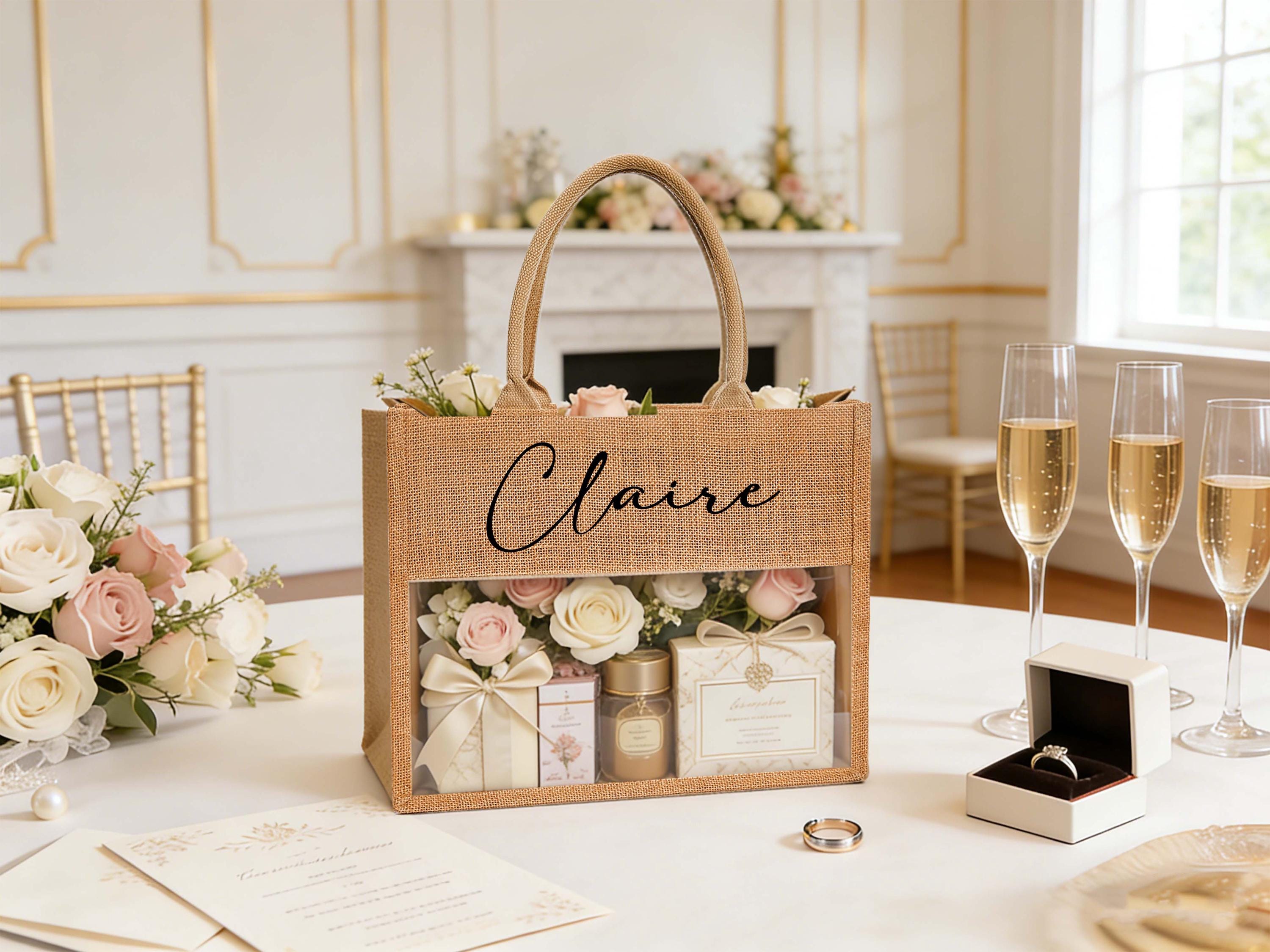 Personalized Bridesmaid Burlap Bag, Custom Bridesmaid Gift Bag ...