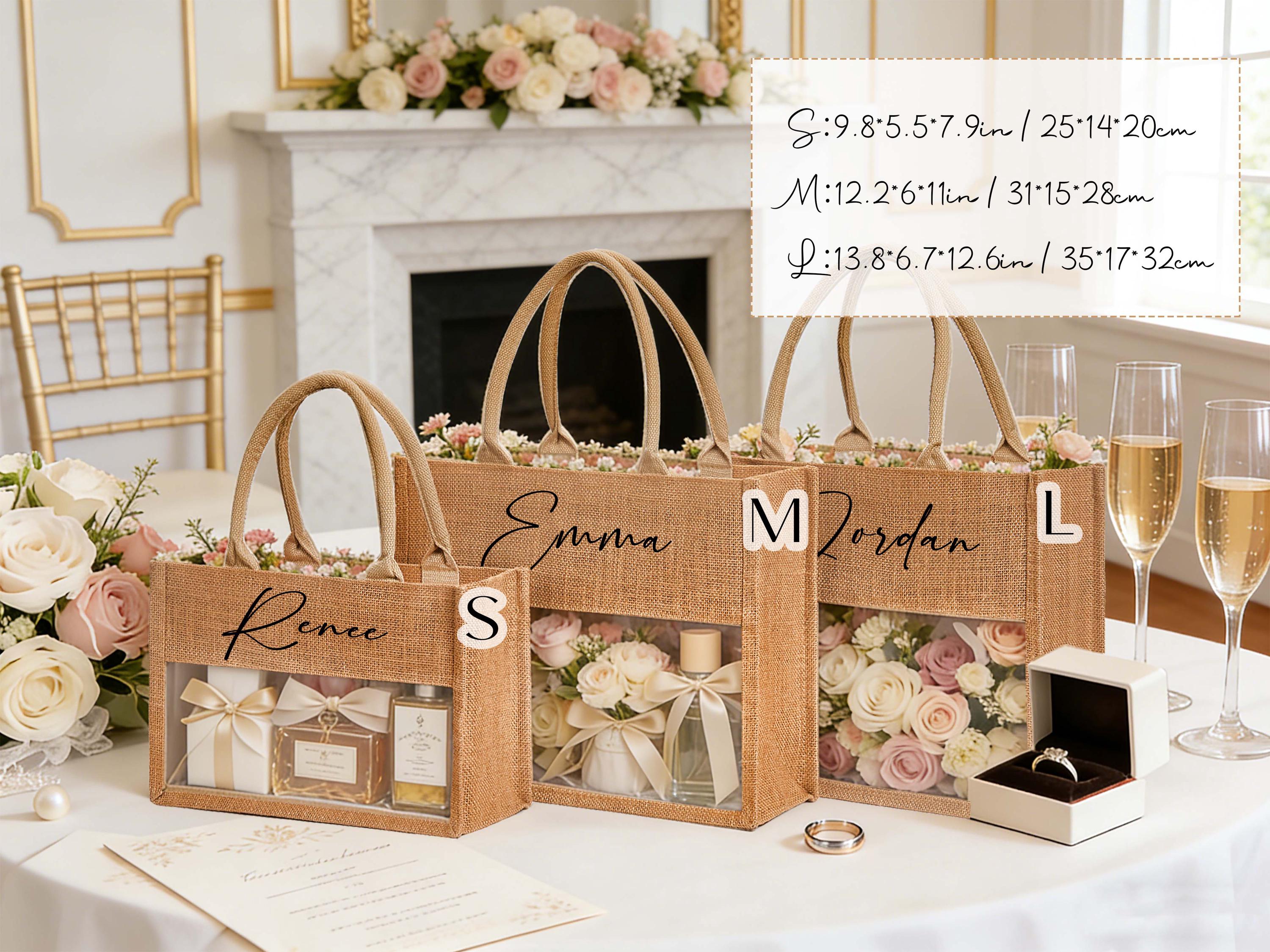 Personalized Bridesmaid Burlap Bag, Custom Bridesmaid Gift Bag ...