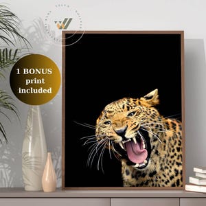 Leopard Print Wall Art Trendy Leopard Roar Print Black and White Home Decor Designer Art Print Aesthetic  Dopamine Decor Prints DIGITAL