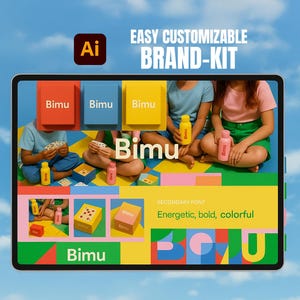 Editable Brand Guidelines Template | One Page Brand Board | Illustrator Format for Designers & Creatives | Fire kit