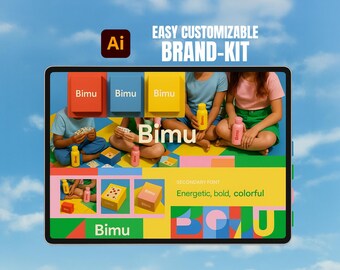 Editable Brand Guidelines Template | One Page Brand Board | Illustrator Format for Designers & Creatives | Fire kit