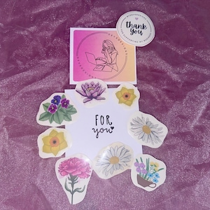 Stickerset hemelse bloem, sterrenbeeld en engelnummer - Boho decor, magische stickercollectie bloemen, sterrenbeelden, engelnummers