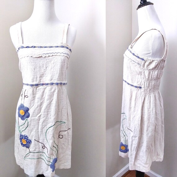 1970s Handmade Flower Child Simple Summer Dress