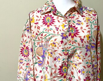 Vintage size 12 peacock blouse shirt women's counterparts top