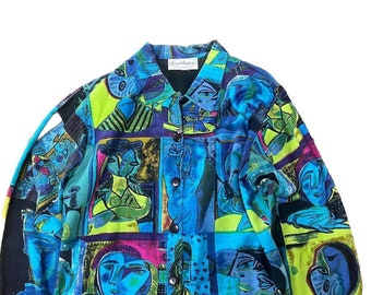 Patchington Large Top Picasso Style Cubism Blouse/Jacket