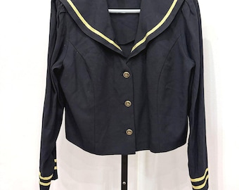 vintage J.B.S. Veste-chemisier bleu marine à col marin Taille 12