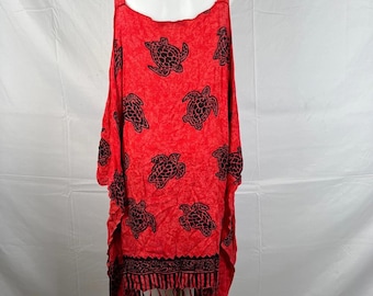 Handmade red women’s flowy vacation wear