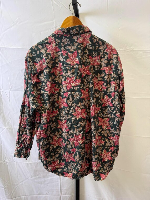 90s Vintage Faded Glory Large Floral Button-Up Bl… - image 6