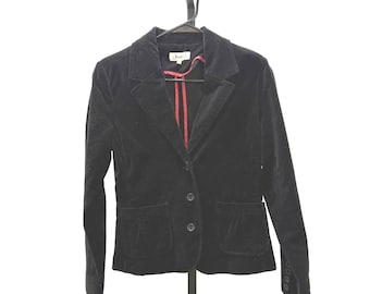 Blazer pour femme en velours noir taille 6 Jessica Y2k
