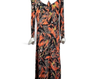 1960s 70s Vintage Floral Print Dress