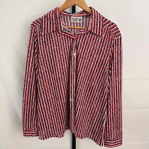 Cricket Lane Women's Striped Button-Up Blouse Vintage 70s