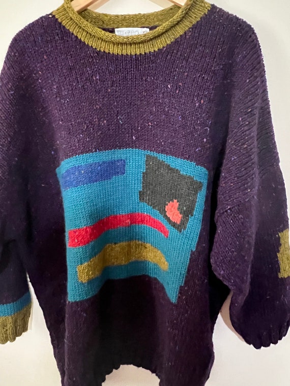 Su Zen Large Wool Colorblack 90s Women's Sweater - image 1