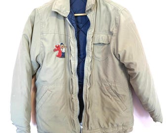 Abrigo acolchado vintage de Barrio Sésamo de los años 90, talla grande para niño, talla 12