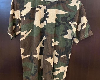 Vintage 80s Camo Camouflage Ringer