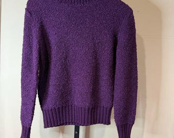 Suéter de cuello alto para mujer de Jacobson, color morado medio, vintage de los años 70