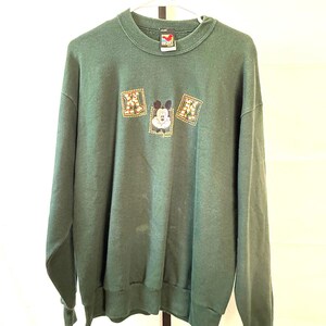 vintage Sweat-shirt vert Mickey Mouse, grande maman image 2