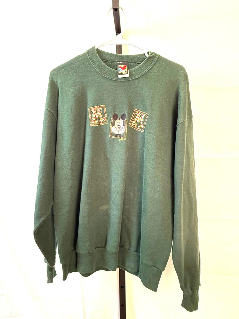 vintage Sweat-shirt vert Mickey Mouse, grande maman image 2