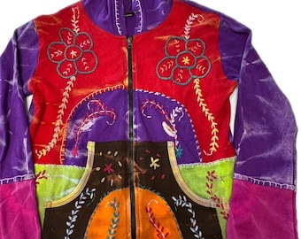 Super Cute Boho Patchwork Jacket Multicolored