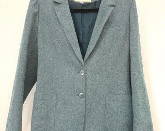Blazer de lana azul verdoso para mujer de John Meyer, talla 14