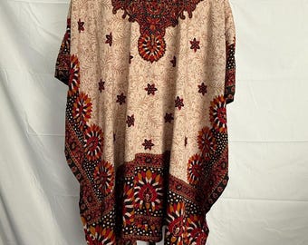 Túnica vintage de los años 70 estilo bohemio para mujer con estampados florales hippies, talla única Saybury