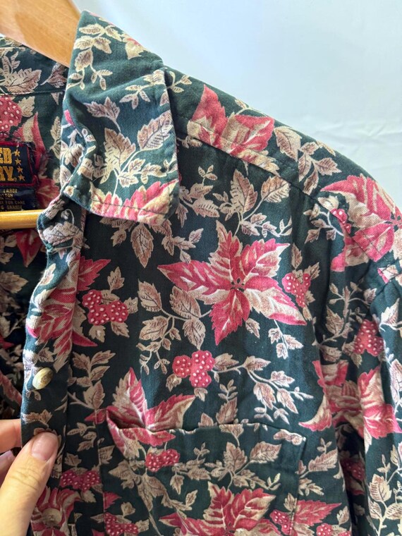 90s Vintage Faded Glory Large Floral Button-Up Bl… - image 5