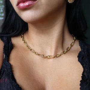 Chunky Stainless Steel Chain Necklace: Adjustable Layering Choker