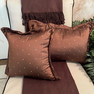 Decorative Throw Pillow with Insert | Zipper Closure & 1&quot; Flange | Handmade Accent Pillow | Sofa, Bed, Couch Pillow | Modern Home Decor