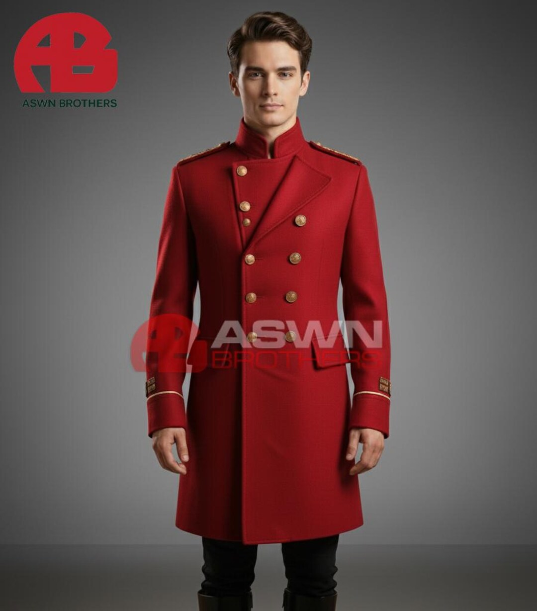 Crimson Red Regency Officer Tailcoat - Military Reenactment Coat BY ...