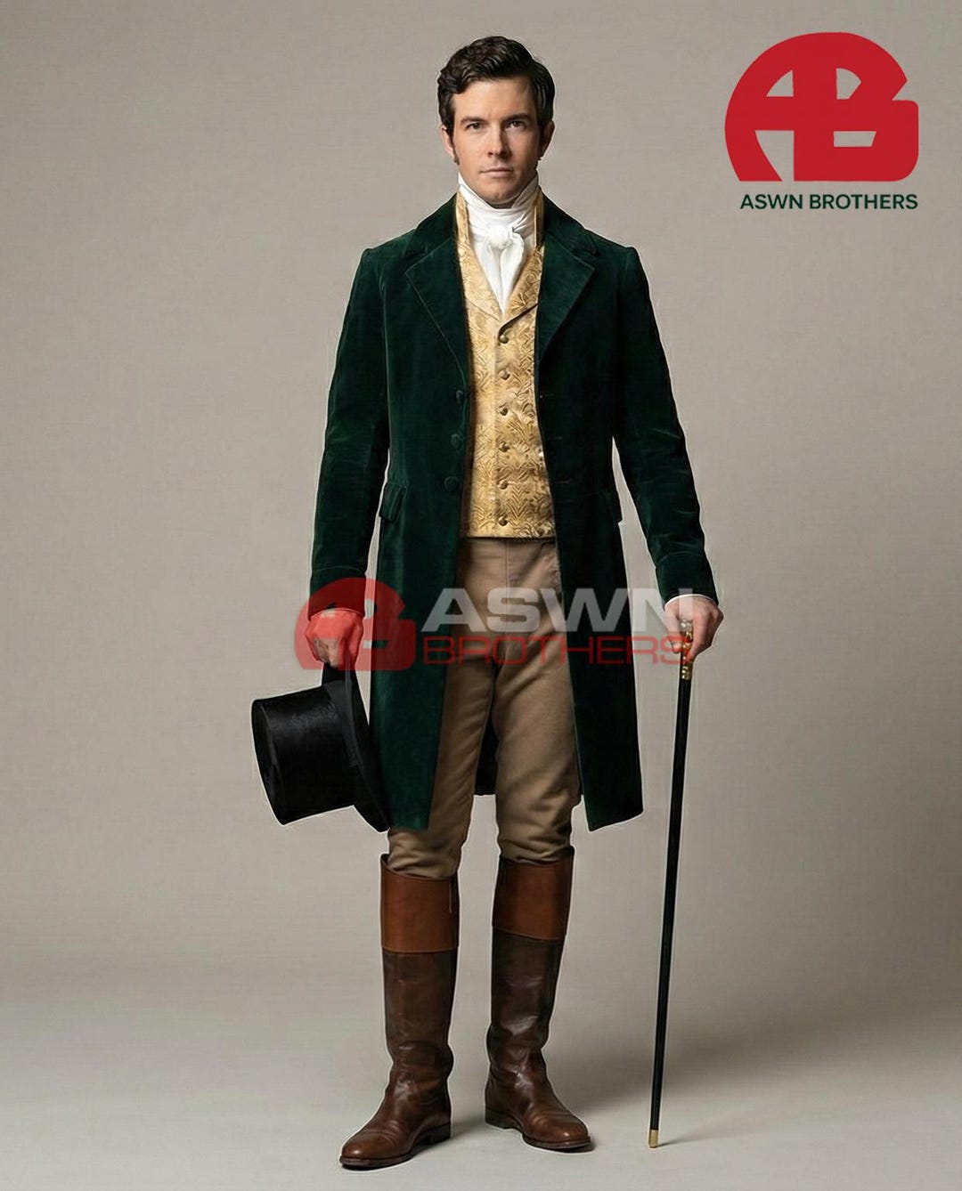 Regency Style Men Men's Regency Gentleman’s Velvet Tailcoat Ensemble – Classic 19th ...